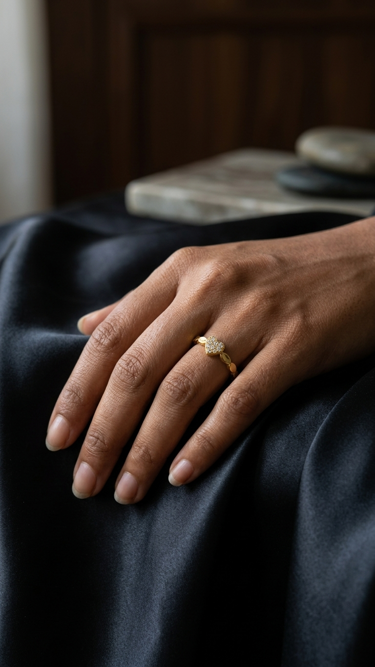 CURVE HEART ADJUSTABLE RING