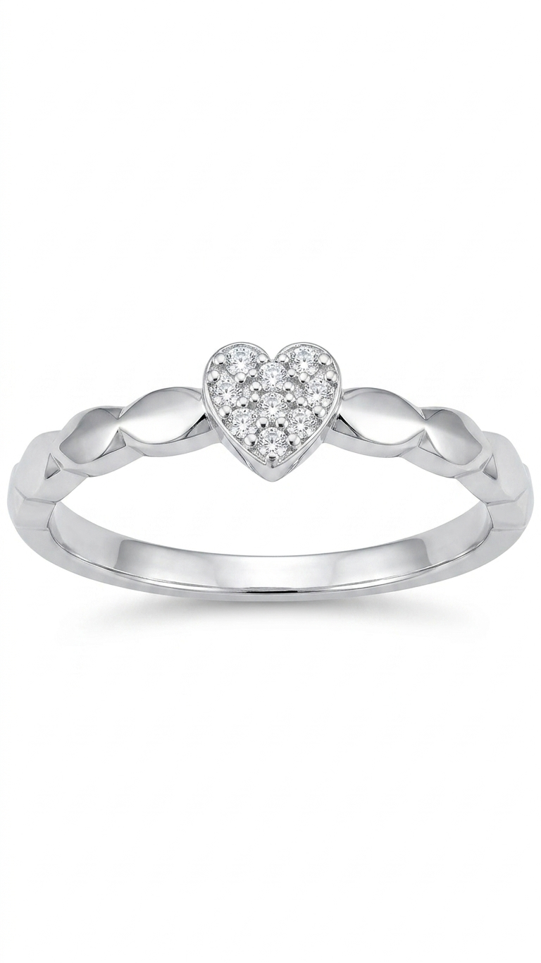 CURVE HEART ADJUSTABLE RING