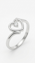 CENTER HEART ADJUSTABLE RING