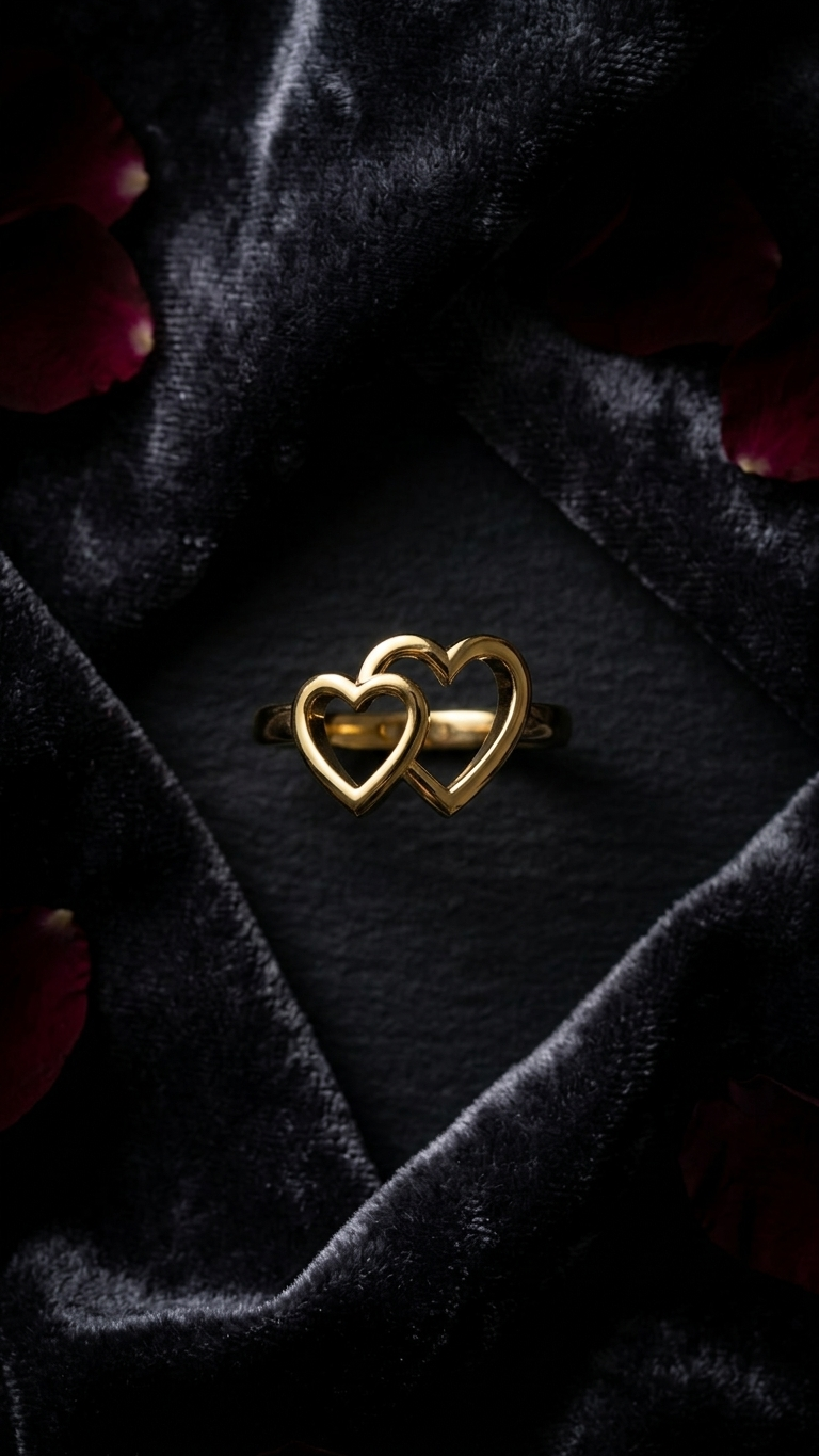 SIVA DUAL HEART ADJUSTABLE RING
