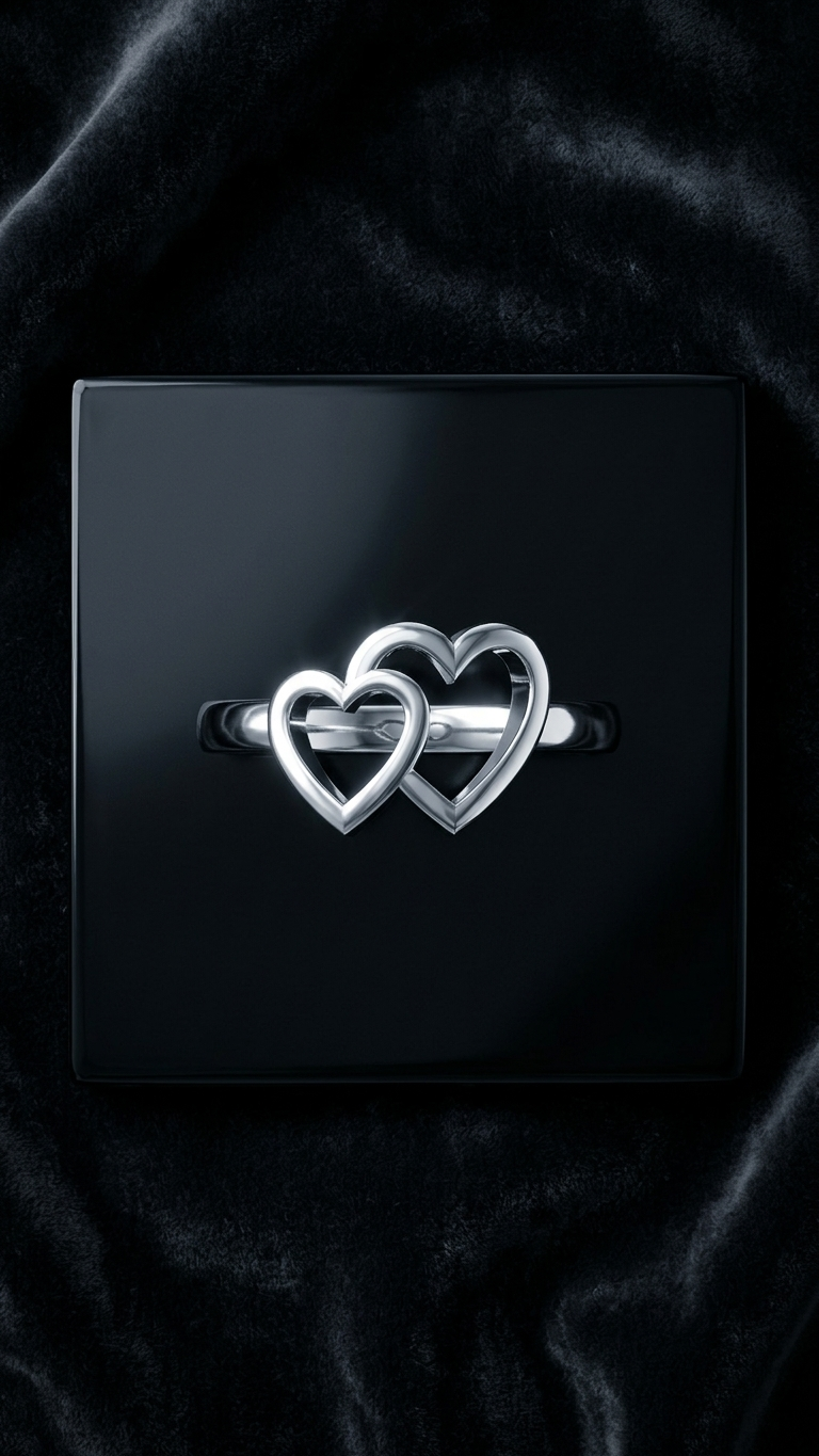 SIVA DUAL HEART ADJUSTABLE RING