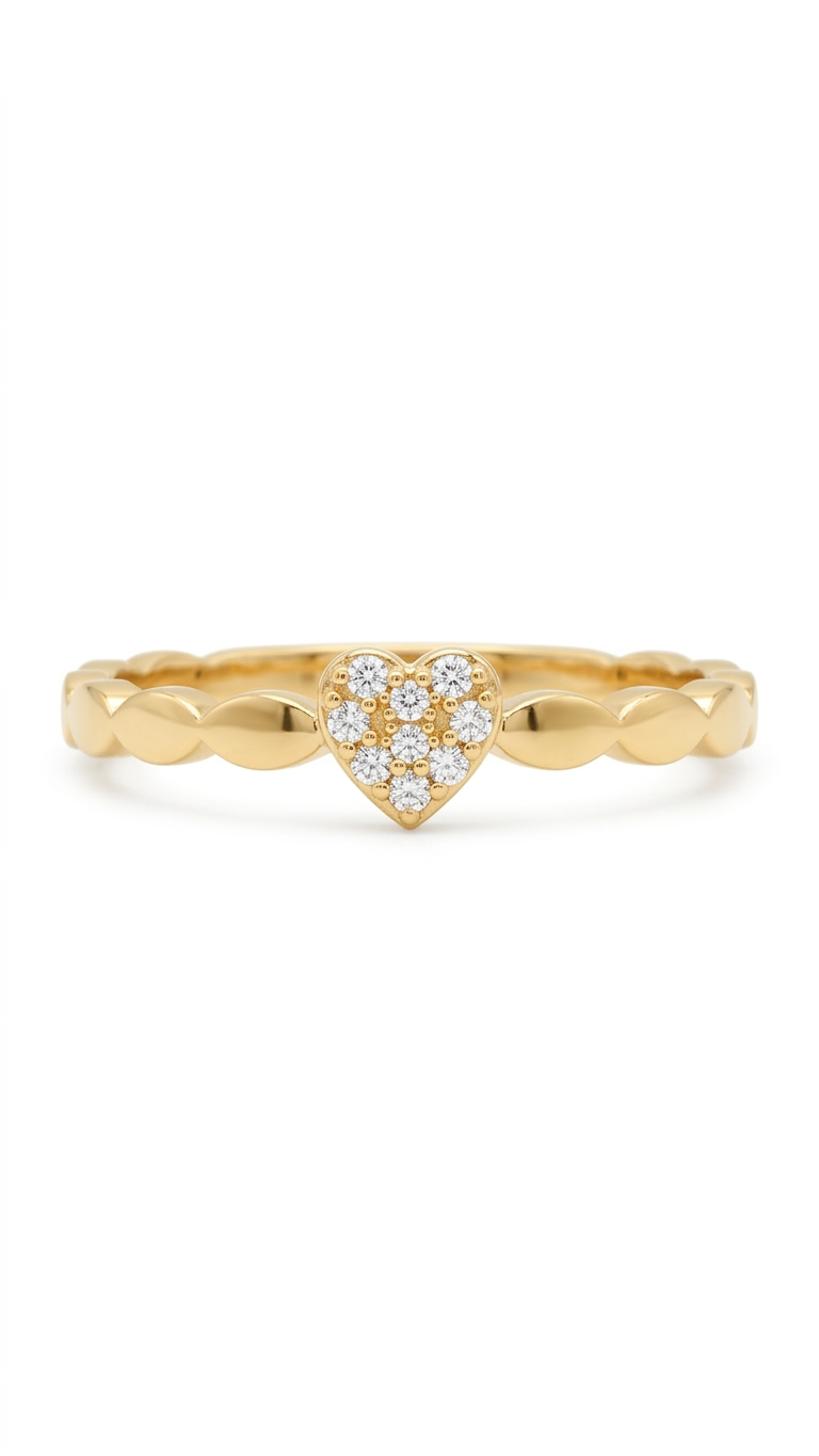 CURVE HEART ADJUSTABLE RING