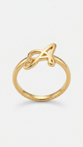 PLAIN A ALPHABET ADJUSTABLE RING