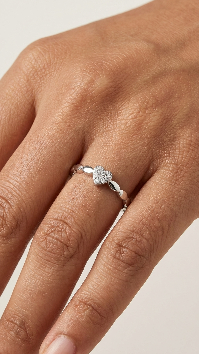 CURVE HEART ADJUSTABLE RING