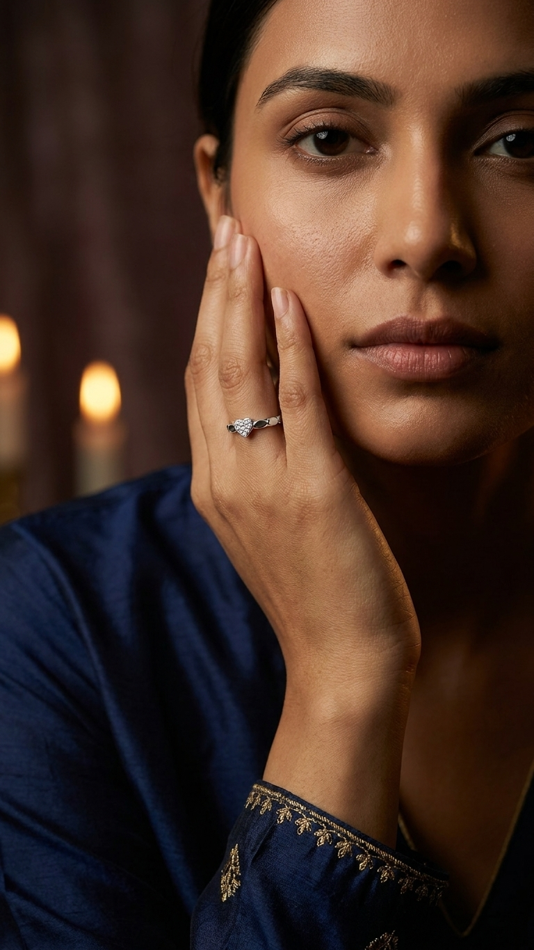CURVE HEART ADJUSTABLE RING