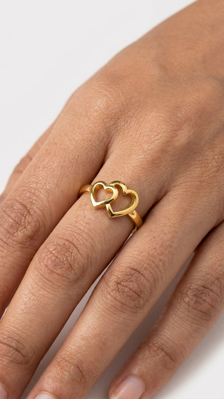 SIVA DUAL HEART ADJUSTABLE RING