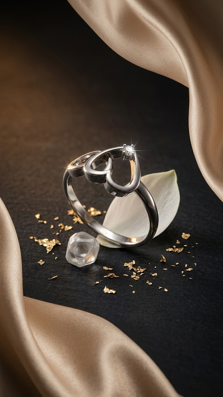 DUAL HEART ADJUSTABLE RING