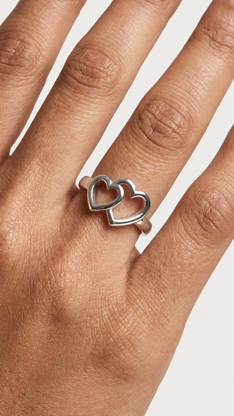 SIVA DUAL HEART ADJUSTABLE RING