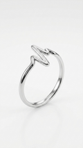 HEARTBEAT ORGANIC SILVER ADJUSTABLE RING
