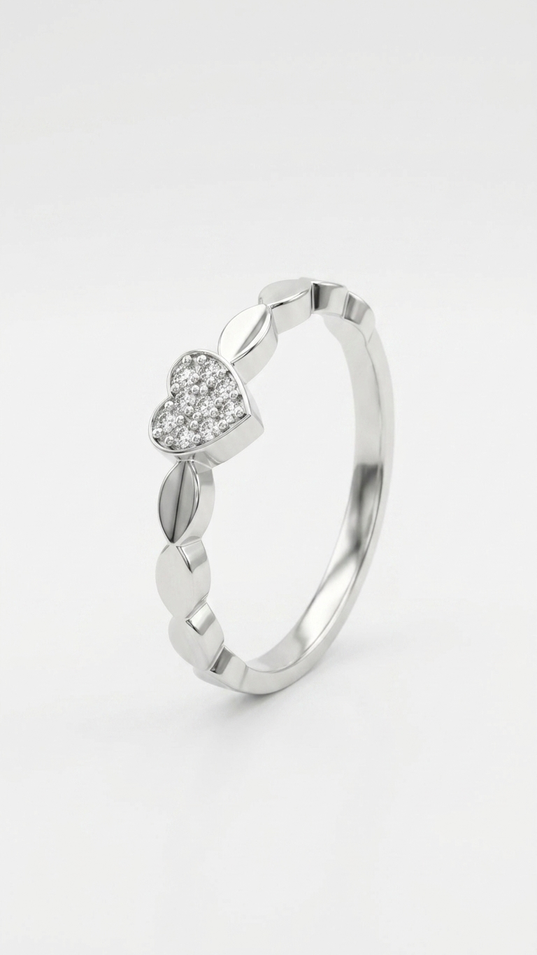 CURVE HEART ADJUSTABLE RING