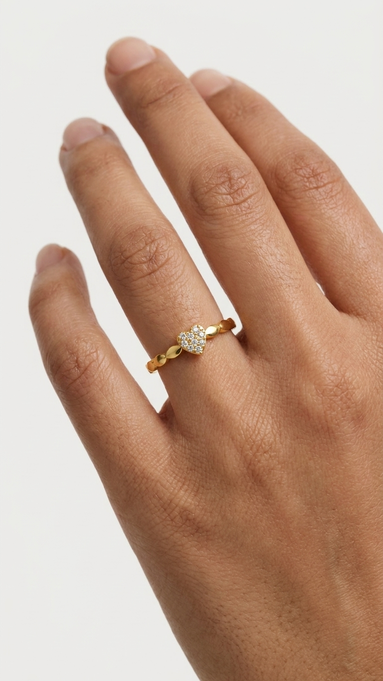 CURVE HEART ADJUSTABLE RING