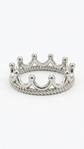CROWN SILVER ADJUSTABLE RING