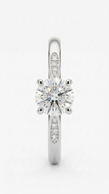 SOLITAIRE ACCENT SILVER ADJUSTABLE RING