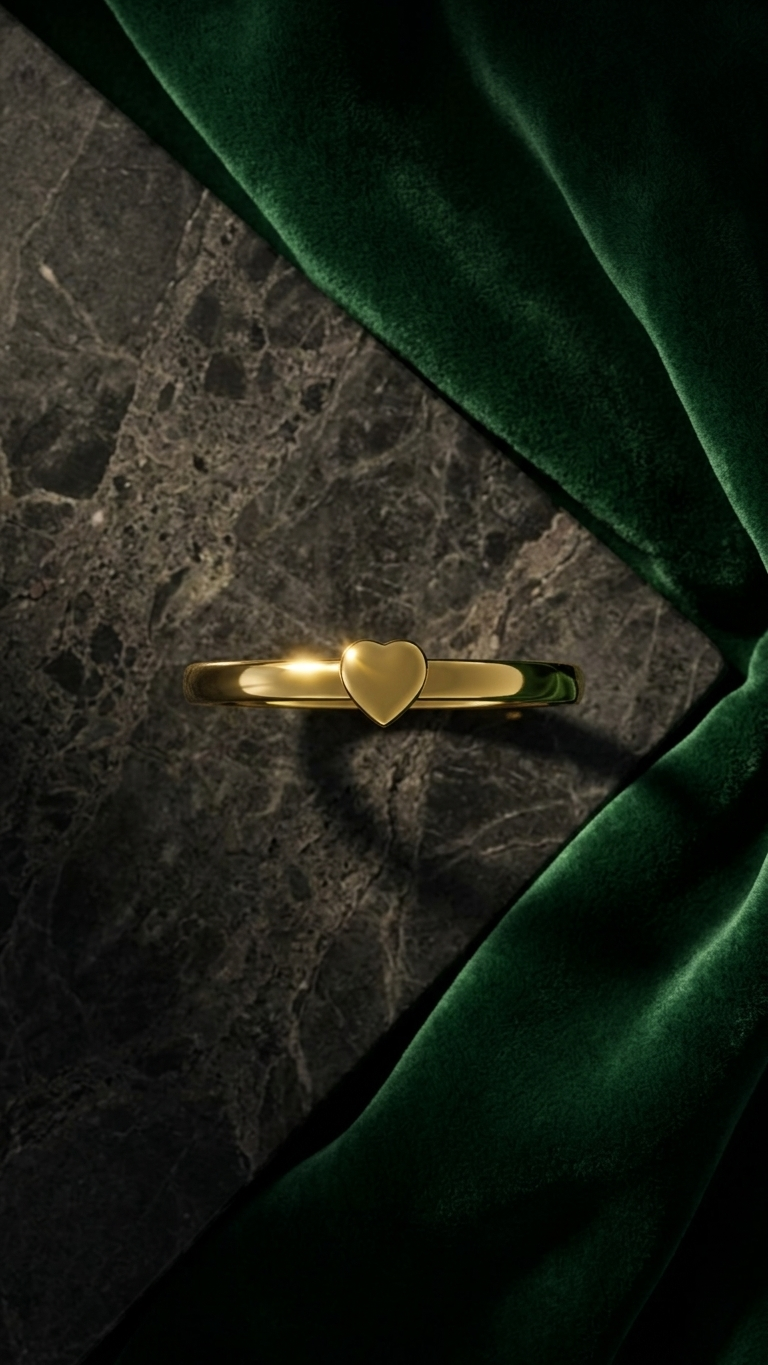 PLAIN HEART ADJUSTABLE SILVER RING