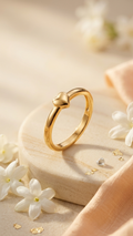 PLAIN HEART ADJUSTABLE RING With 1 Year Warranty