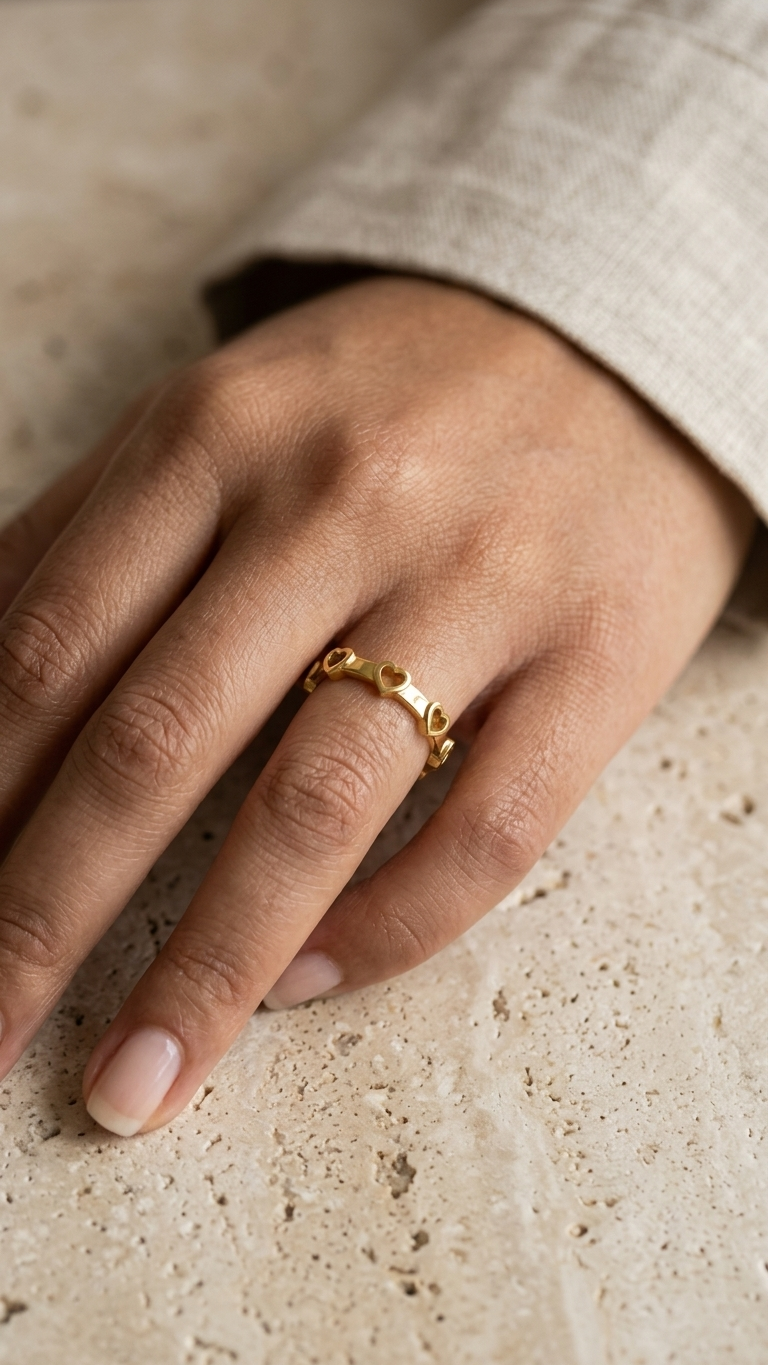 PLAIN HEART BAND FOR HER